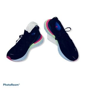 Nike Men's‎ Shoes Epic React Fly Knit Sneakers Black Multicolored Lace Up 9.5 US